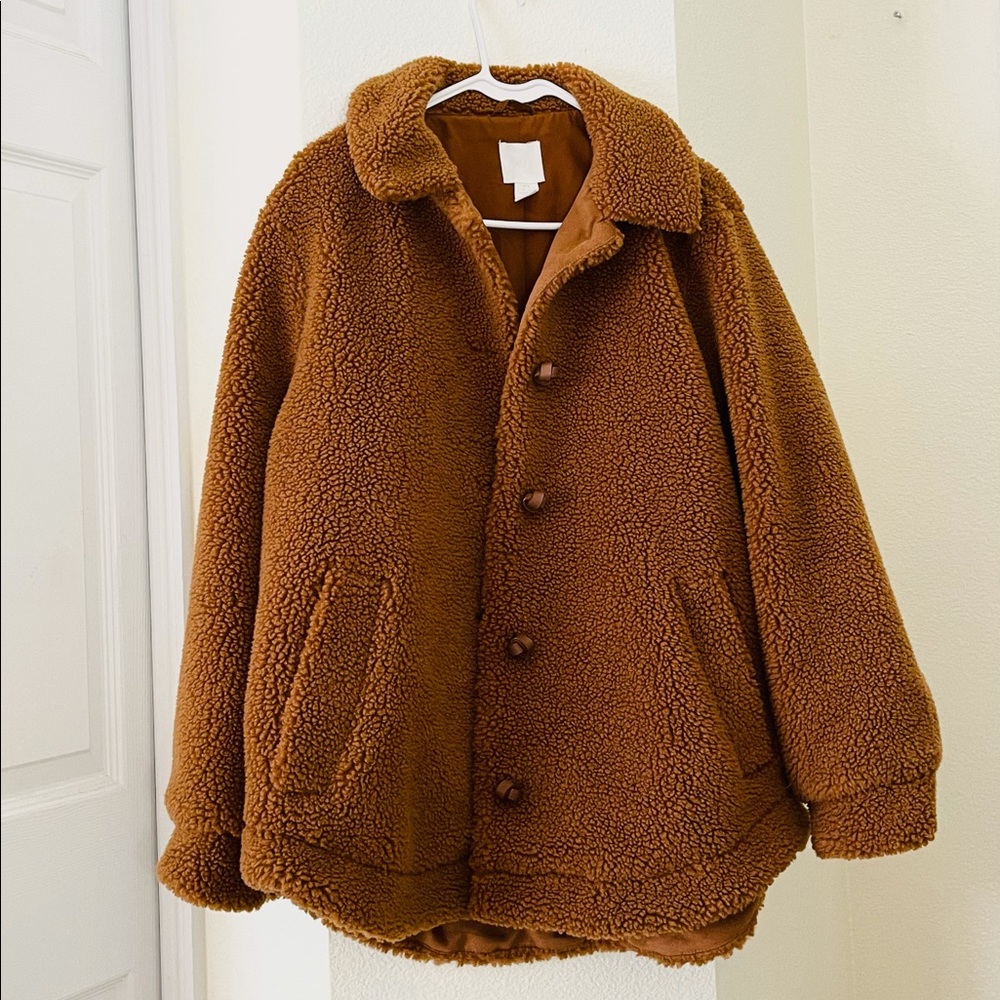 H&M Brown Teddy Coat